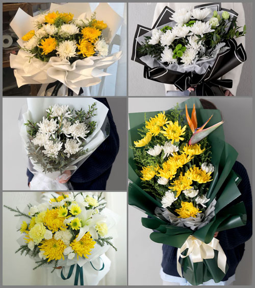 山东青岛胶州市胶西镇大刘家疃西村白事花束代送